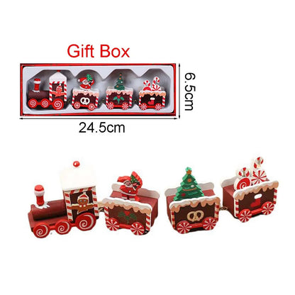 Wooden Christmas Train Decoration – Moving Train Ornament for Home, Tree & New Year Holiday Gifts 2025