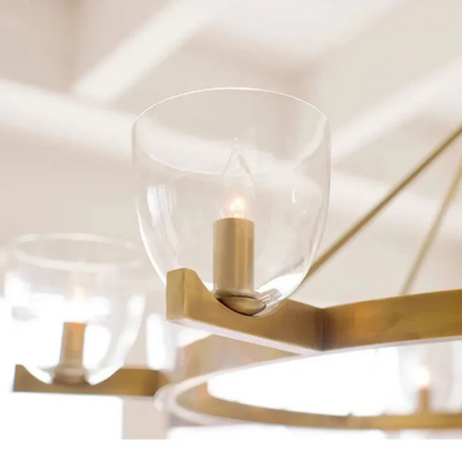Modern Circular 8-Light Modern Farmhouse Pendant Chandelier with Glass Globes - 2 Colours