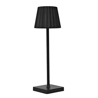 Portable Cordless LED Rechargeable Outdoor & Indoor Table Lamp with Pleated Shade - 3 Colours