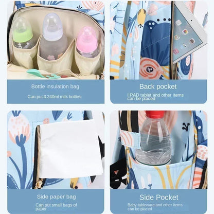 Fashion Mummy Diaper Backpack – Large Capacity Multi-Function Travel Nappy Bag for Baby Care