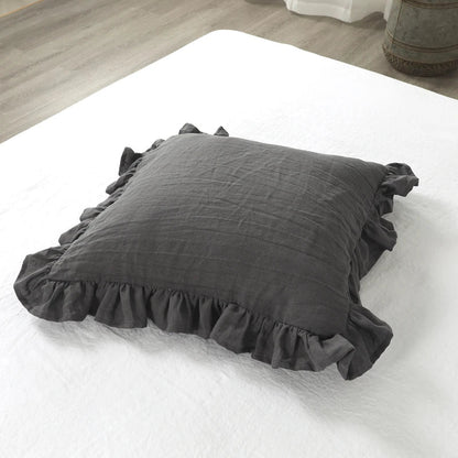 Soft Ruffled Pure Linen Cushion & Pillowcase Covers - 11 Colours
