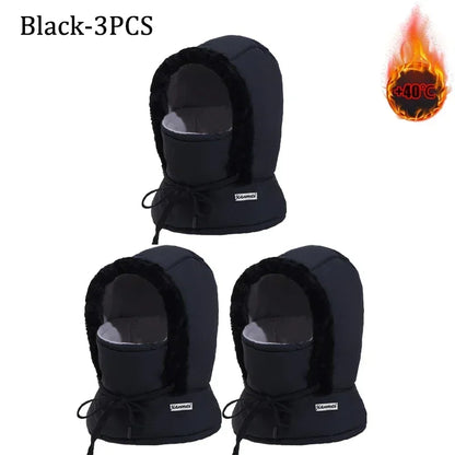 Thermal Balaclava Hood – Windproof Plush Ski Mask & Neck Warmer for Outdoor Winter Sports