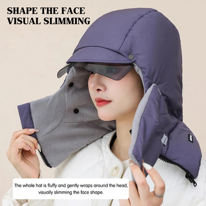 Winter Ski Balaclava Mask – Windproof Full Face Cover with Goggles, Thick Plush Thermal Motorcycle Mask for Men & Women