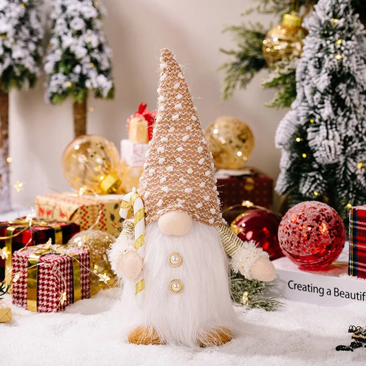Glowing Christmas Gnome Doll – 30cm LED Faceless Plush Ornament for Tree & Home Holiday Decoration 2025