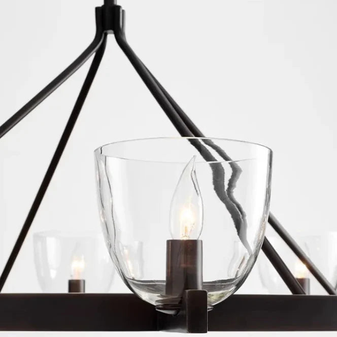 Modern Circular 8-Light Modern Farmhouse Pendant Chandelier with Glass Globes - 2 Colours