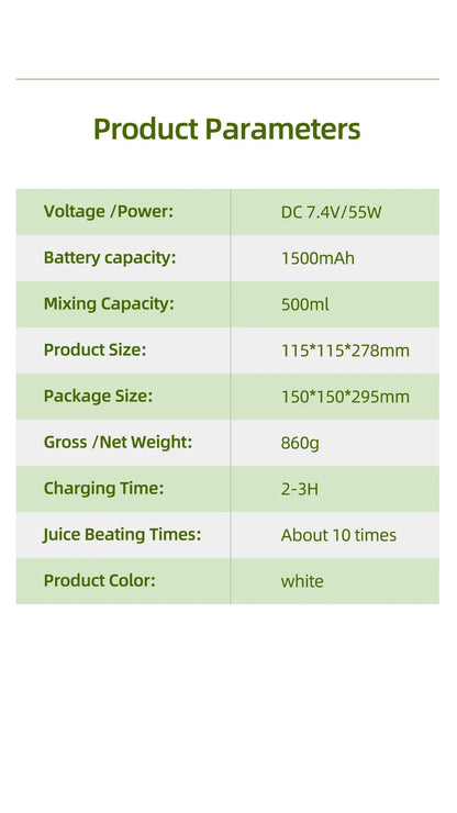 Rechargeable Portable Juicer