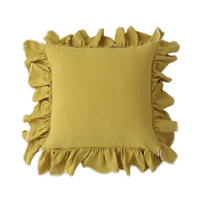 Ruffle Cotton Cushion Cover - 6 Colours