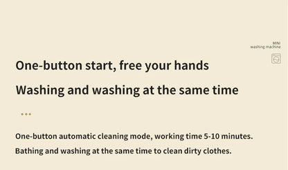 Wireless Mini Washing Machine – 1L Portable Underwear & Socks Cleaner with Dehydration Function