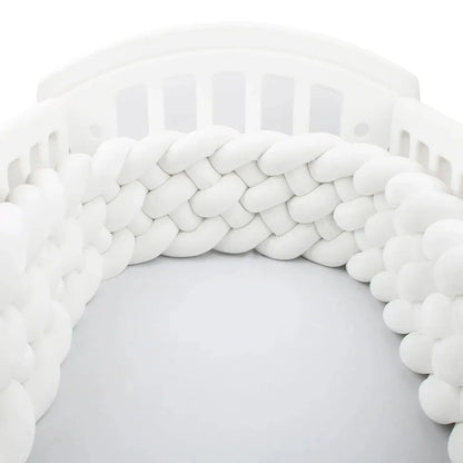 Wide Baby Knot Bed Bumper & Nest - White & Light Grey