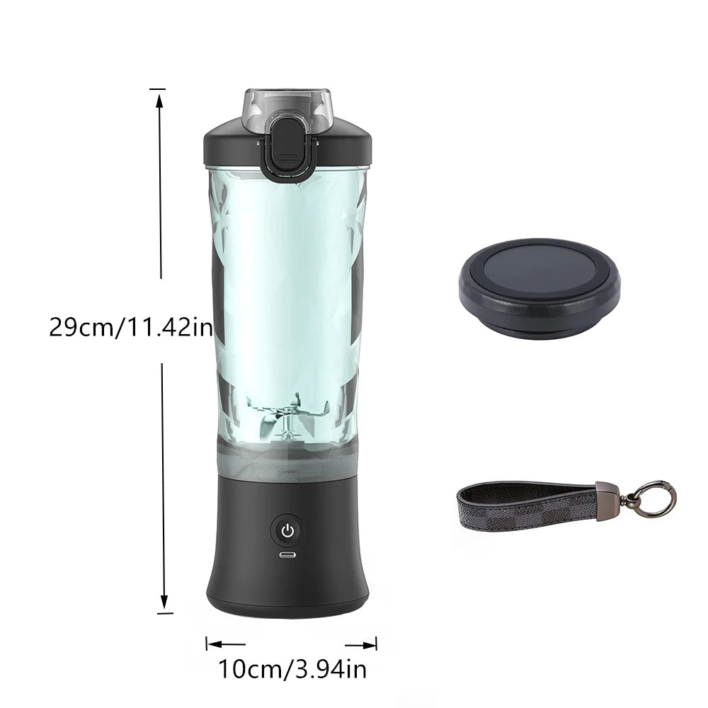 Portable Cordless Blender – 18oz Rechargeable Smoothie Maker with Leakproof Lid