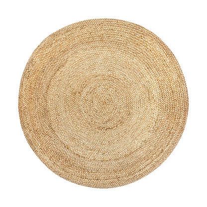 Thick Hand Knitted Brown Round Natural Rustic Jute Rug  - Various Sizes