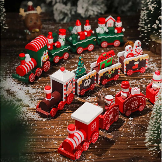 Wooden Christmas Train Decoration – Moving Train Ornament for Home, Tree & New Year Holiday Gifts 2025