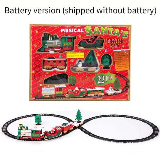 Christmas Train Set – Musical Santa Claus Train with Tracks for Tree & Home Decoration 2025 Holiday Gift