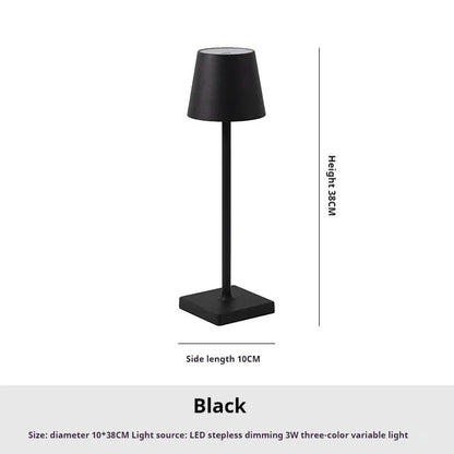 Portable Cordless LED Rechargeable Outdoor & Indoor Table Lamp with Modern Shade - 7 Colours