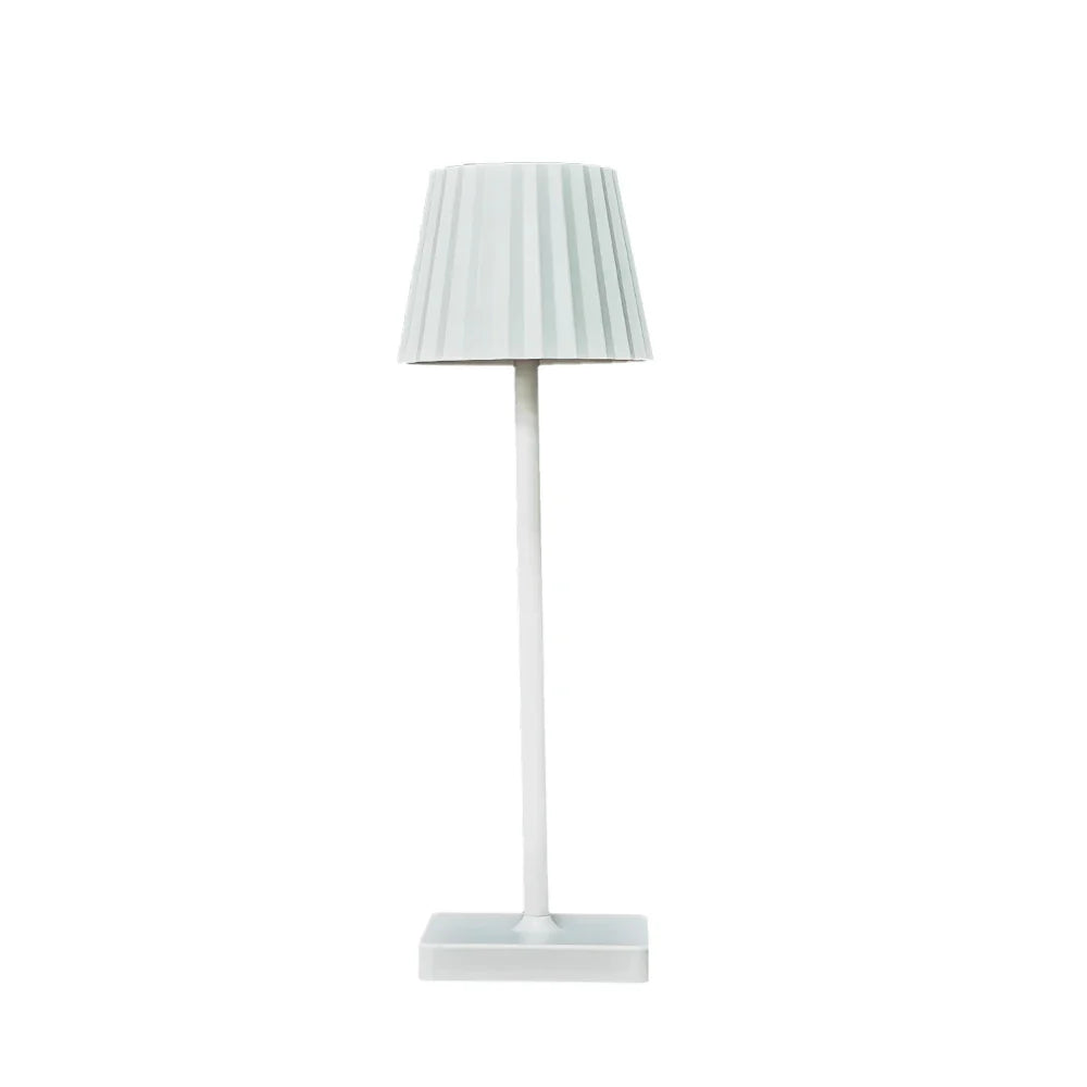 Portable Cordless LED Rechargeable Outdoor & Indoor Table Lamp with Pleated Shade - 3 Colours
