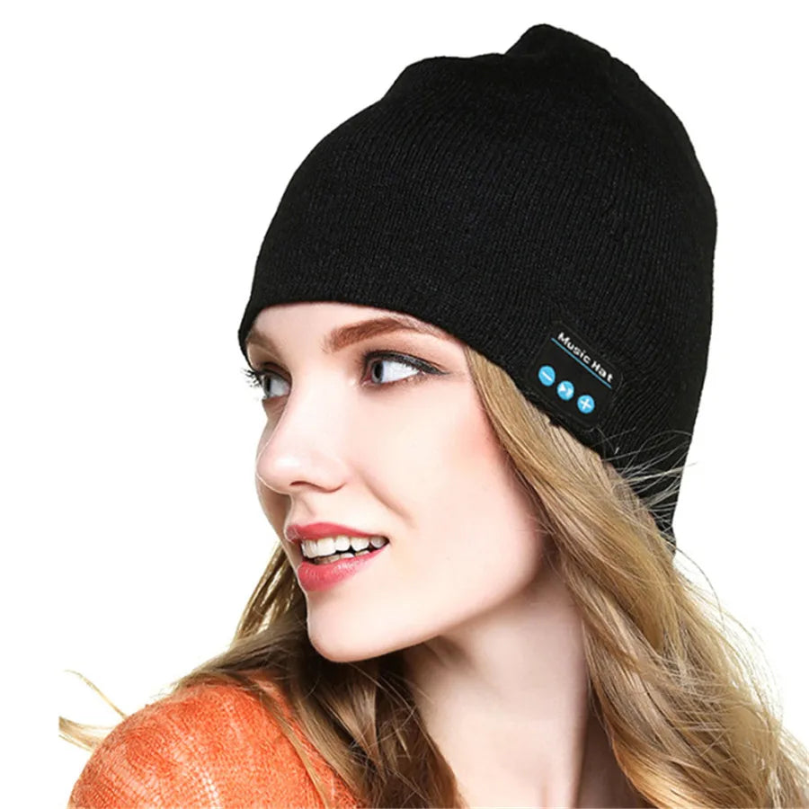 Bluetooth Music Beanie – Wireless Smart Hat with Built-in Speakers & Mic, Rechargeable Warm Headset for Running, Hunting & Camping