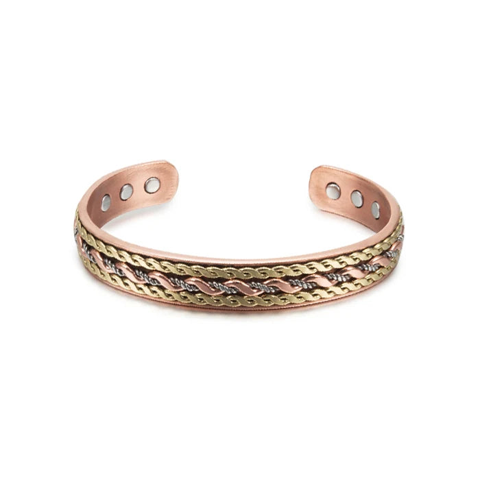 Vinterly Pure Copper Magnetic Bracelet – Adjustable Braided Cuff Bangle 12mm, Health Energy Jewelry for Men & Women