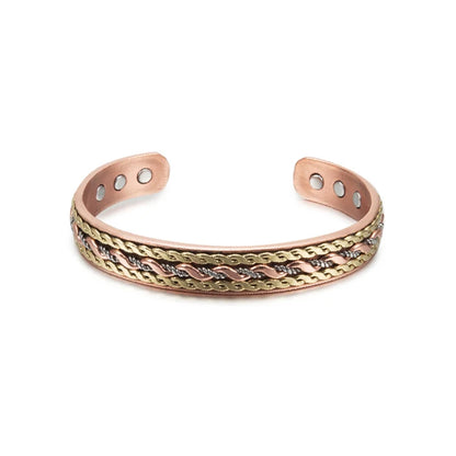 Vinterly Pure Copper Magnetic Bracelet – Adjustable Braided Cuff Bangle 12mm, Health Energy Jewelry for Men & Women