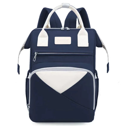 Large Capacity Mommy Diaper Bag – Fashion Baby Stroller Backpack with Changing Mat & Wet/Dry Compartments
