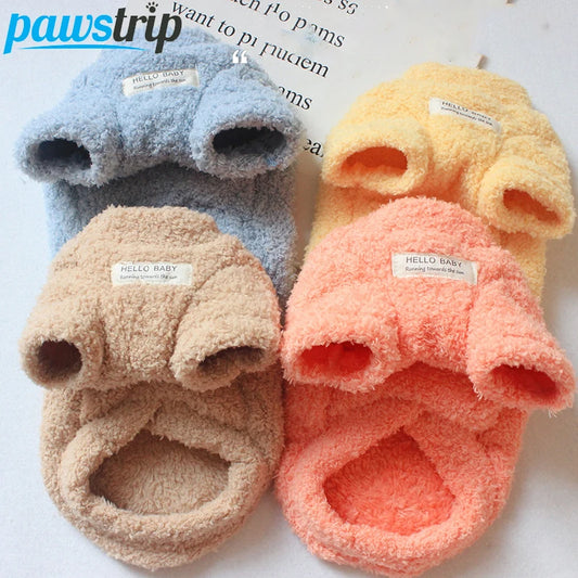 Winter Warm Dog Sweater – Soft Plush Coat for Small Dogs (Chihuahua, Teddy, Puppies)