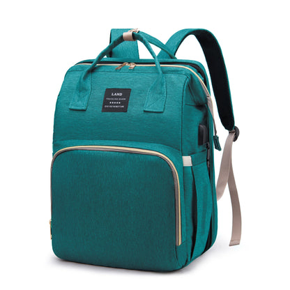 Mommy Bag with Foldable Crib – Large-Capacity Travel Maternity Backpack for Baby Care