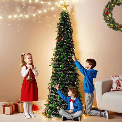 5ft Foldable Christmas Tree – Faux Festival Tree for Winter Holiday Season Indoor Home Decoration