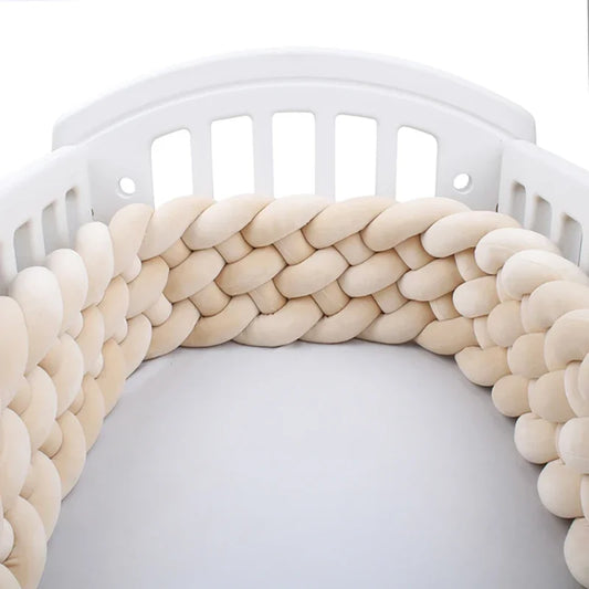 Braided Baby Crib Bumper – 300/400cm Soft Cushion Bed Protector for Newborns & Nursery Decoration