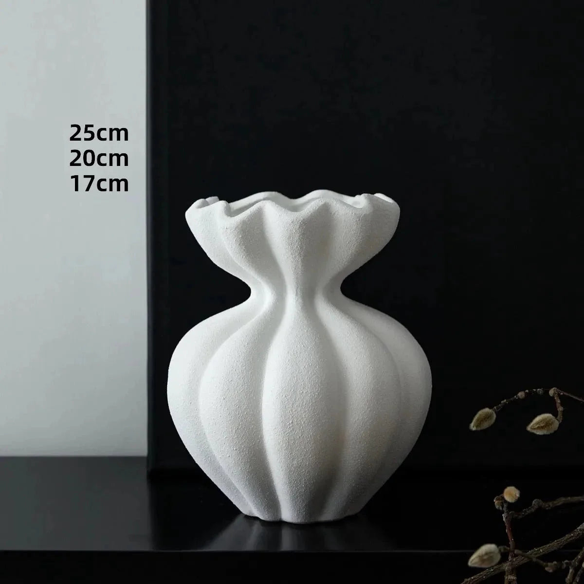 Creamy White Lotus Inspired Ceramic Flower Vase - 2 Sizes