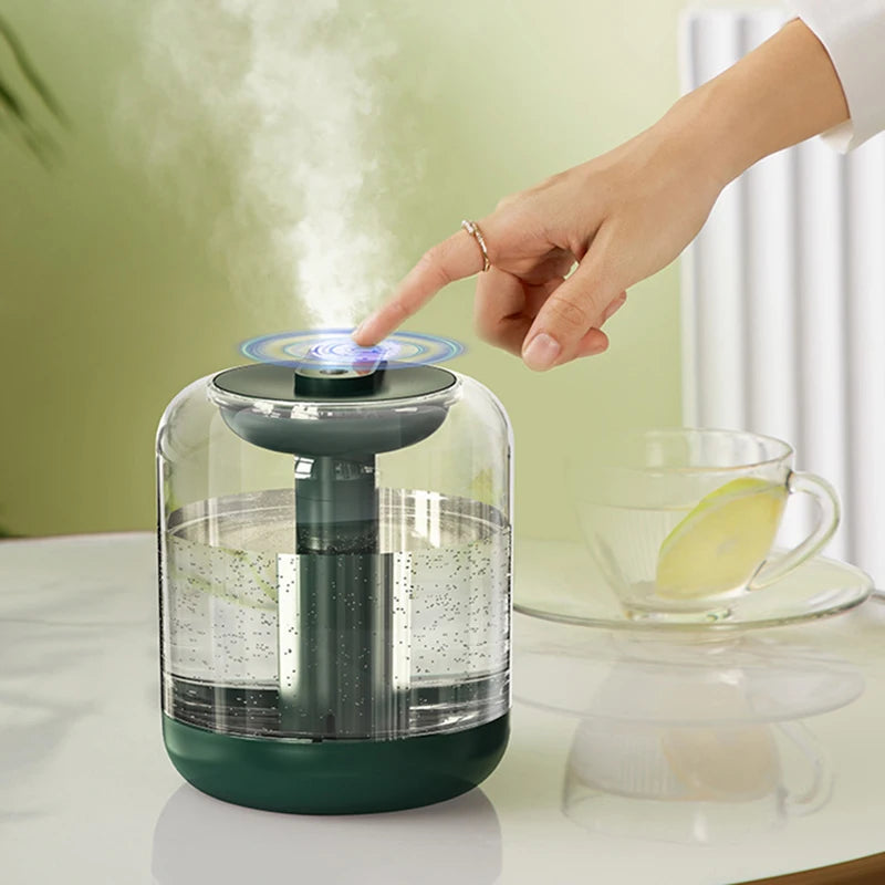 Rechargeable Air Humidifier – 1L Essential Oil Diffuser with LED Light & USB Mist Maker