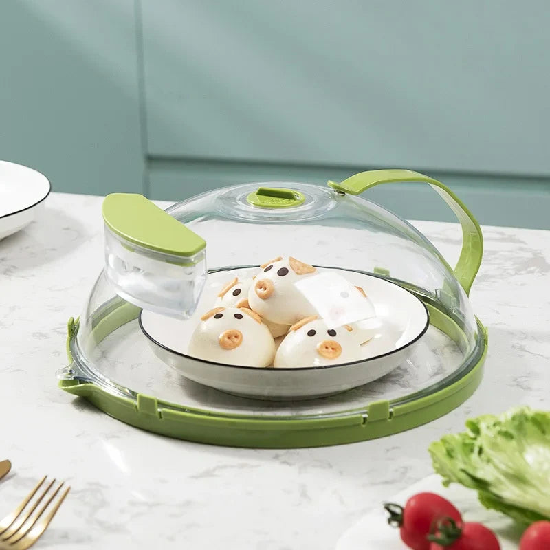 Microwave Splatter Cover With Water Steamer