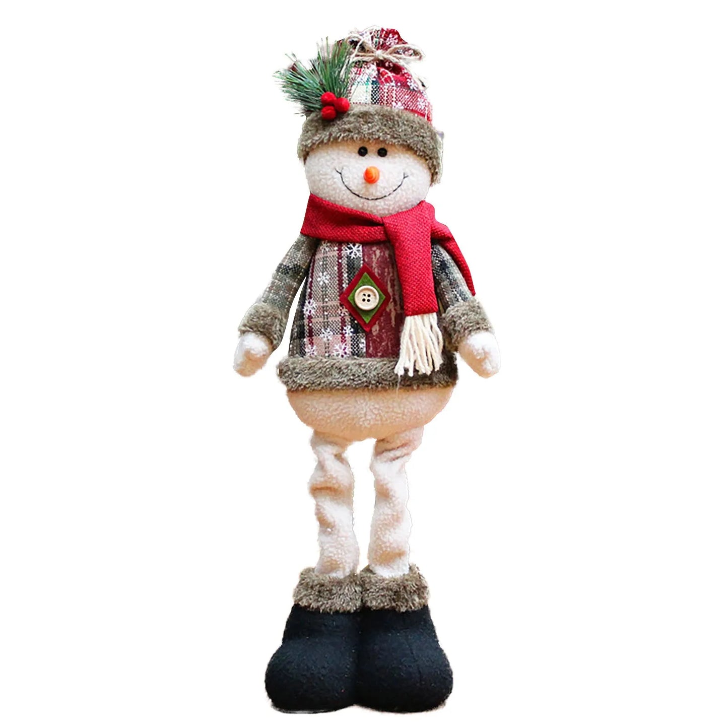 3pcs Standing Christmas Dolls Set – Santa Claus, Snowman & Reindeer Holiday Decorations for Home & New Year Gift