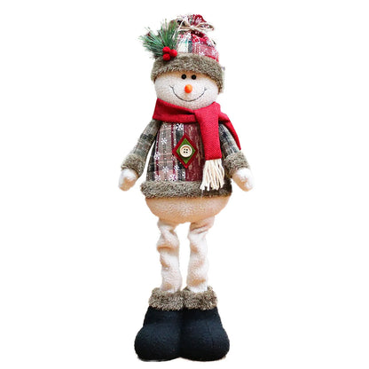 3pcs Standing Christmas Dolls Set – Santa Claus, Snowman & Reindeer Holiday Decorations for Home & New Year Gift