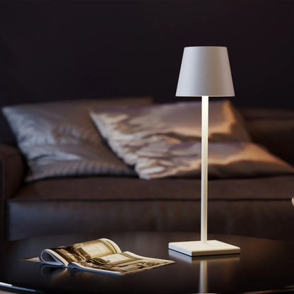 Portable Cordless LED Rechargeable Outdoor & Indoor Table Lamp with Modern Shade - 7 Colours