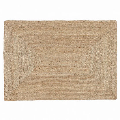 Thick Hand Knitted Framing Brown Rectangular Natural Rustic Jute Rug  - Various Sizes