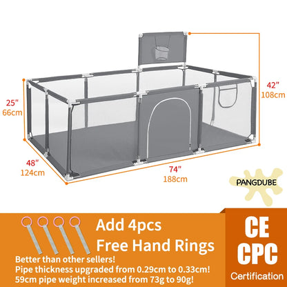 PANGDUBE Baby Playpen – Indoor Safety Fence & Ball Pit Playground for Kids 6 Months to 6 Years