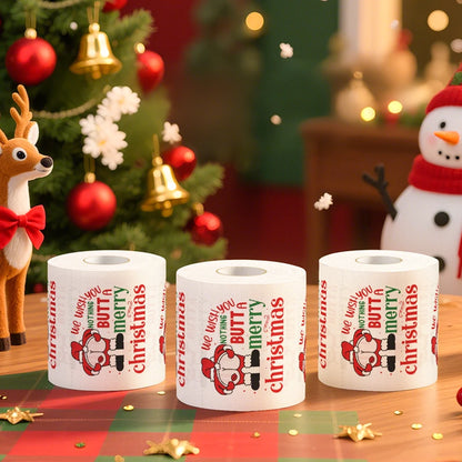 Christmas Toilet Paper Roll – Funny Merry Christmas & Happy 2026 New Year Tissue for Holiday Bathroom Décor