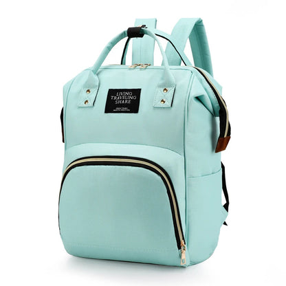 Large Capacity Mummy Bag – Multifunctional Canvas Baby Bottle Travel Backpack with Thermal Insulation