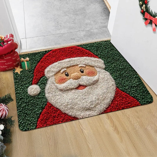 Christmas Door Mat – Red Santa & Gingerbread Carpet for Indoor/Outdoor Holiday Home Decoration 2026