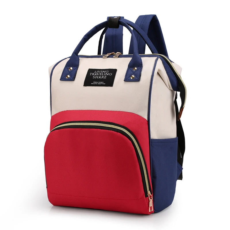 Large Capacity Mummy Bag – Multifunctional Canvas Baby Bottle Travel Backpack with Thermal Insulation