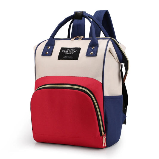 Large Capacity Mummy Bag – Multifunctional Canvas Baby Bottle Travel Backpack with Thermal Insulation
