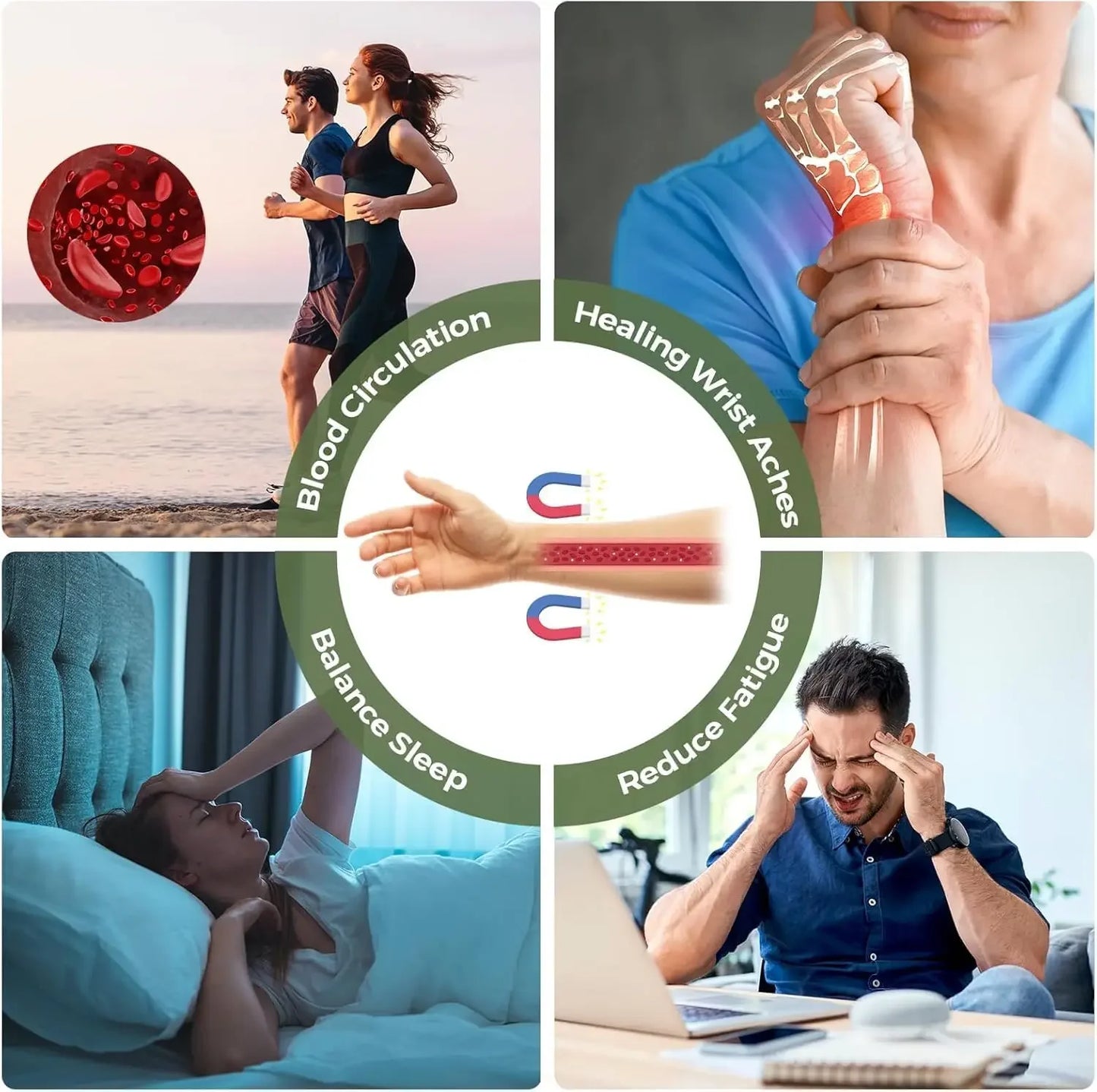 ARADOO 99.9% Pure Copper Magnetic Bracelet – Double-Row Strong Magnet Therapy Cuff for Pain Relief & Circulation