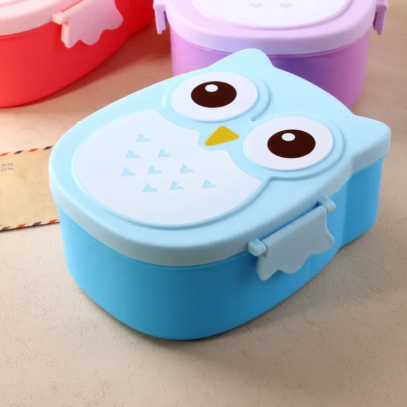 Portable Kids Lunch Box – Plastic Bento Food Container with Cutlery for School & Travel