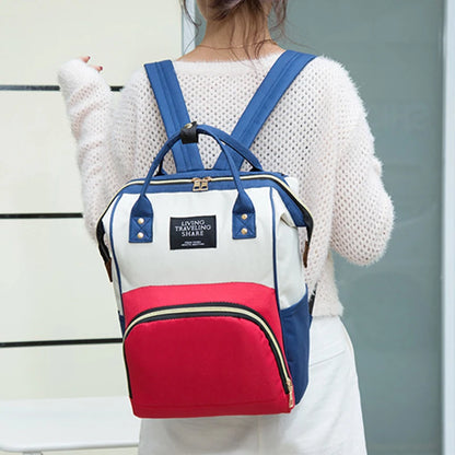 Large Capacity Mummy Bag – Multifunctional Canvas Baby Bottle Travel Backpack with Thermal Insulation
