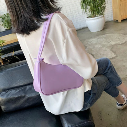 Retro Women’s Shoulder Bag – PU Leather Bow Handbag Baguette Purse