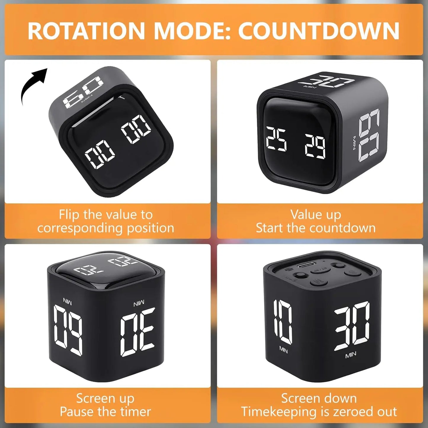 Mini Cube Flip Digital Timer