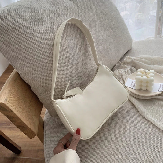 Retro Women’s Shoulder Bag – PU Leather Bow Handbag Baguette Purse