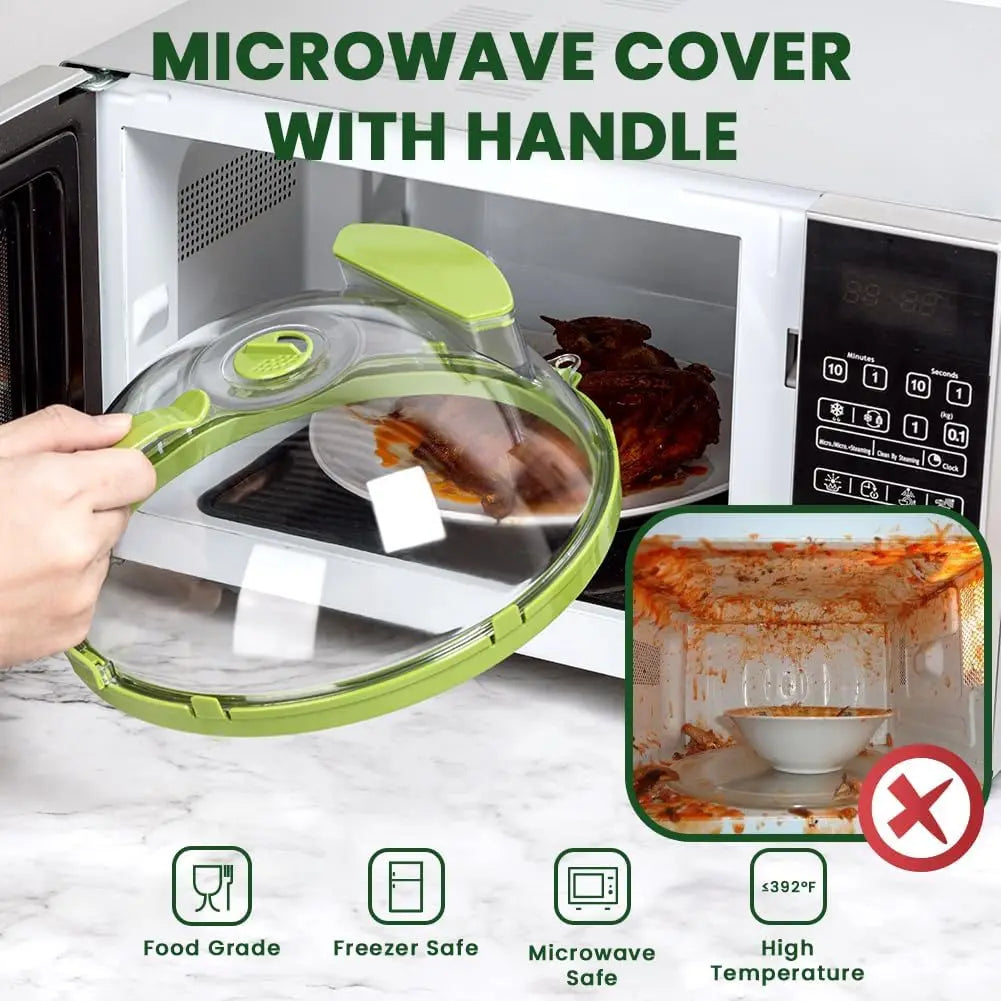 Microwave Splatter Cover With Water Steamer