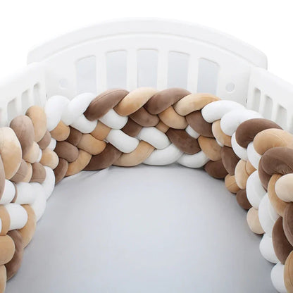 Braided Baby Crib Bumper – 300/400cm Soft Cushion Bed Protector for Newborns & Nursery Decoration