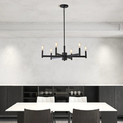 Modern Industrial 6 & 8-Light Pendant Chandelier - 2 Sizes