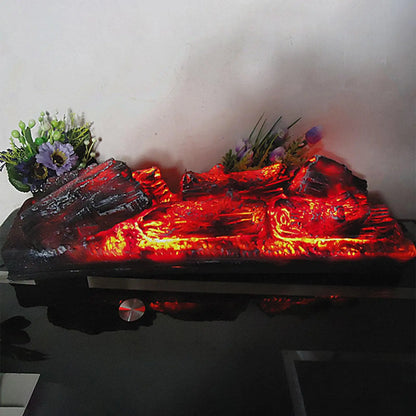 Electric Fireplace Flame Lamp – Simulated Charcoal Firewood Decorative Light for Home, Exhibitions & Shooting Props (US Plug)